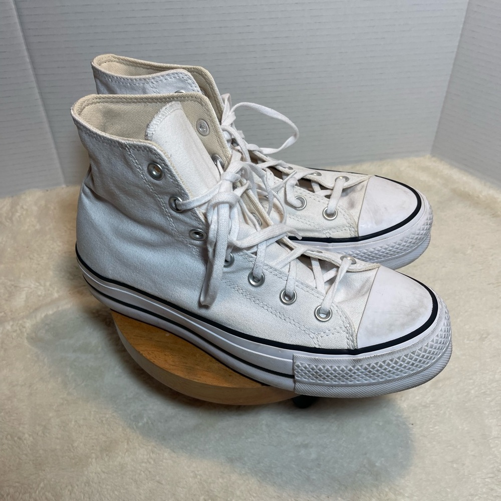 Converse White Canvas High-Top Sneakers - Picture 5 of 11